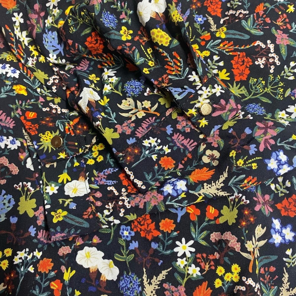 Zara Basic Collection Floral Button Down Long Sle… - image 4